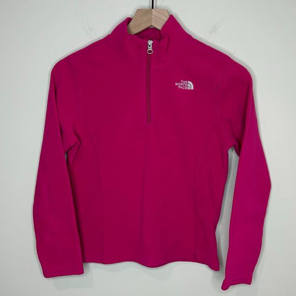 The North Face Hot Pink 1/4 Zip Fleece Pullover Size L (14/16) Girls - Picture 1 of 8